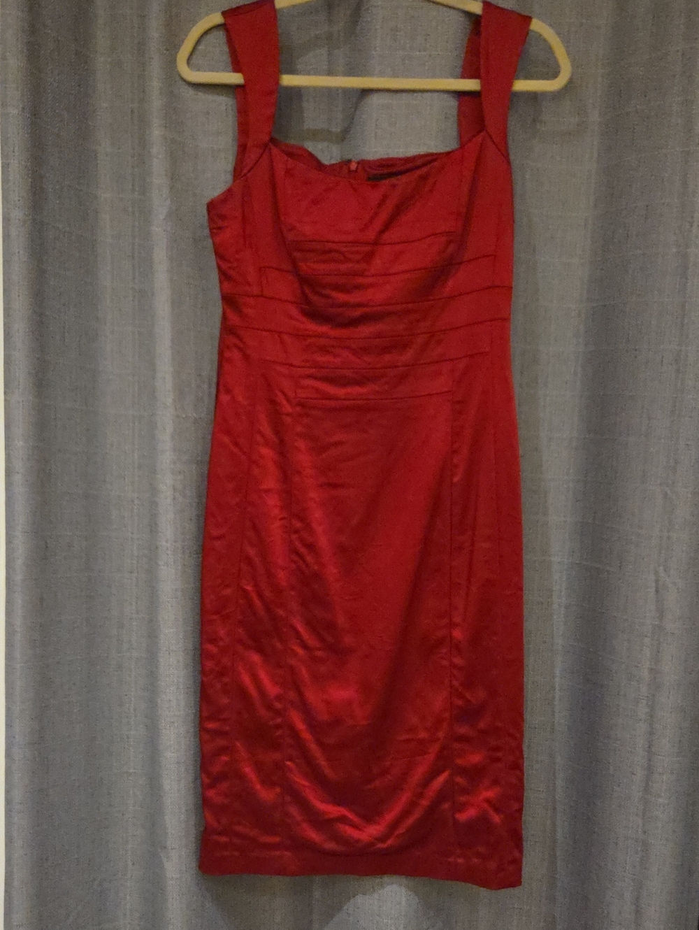 Jax Red Sleeveless Satin Midi Sheath Dress